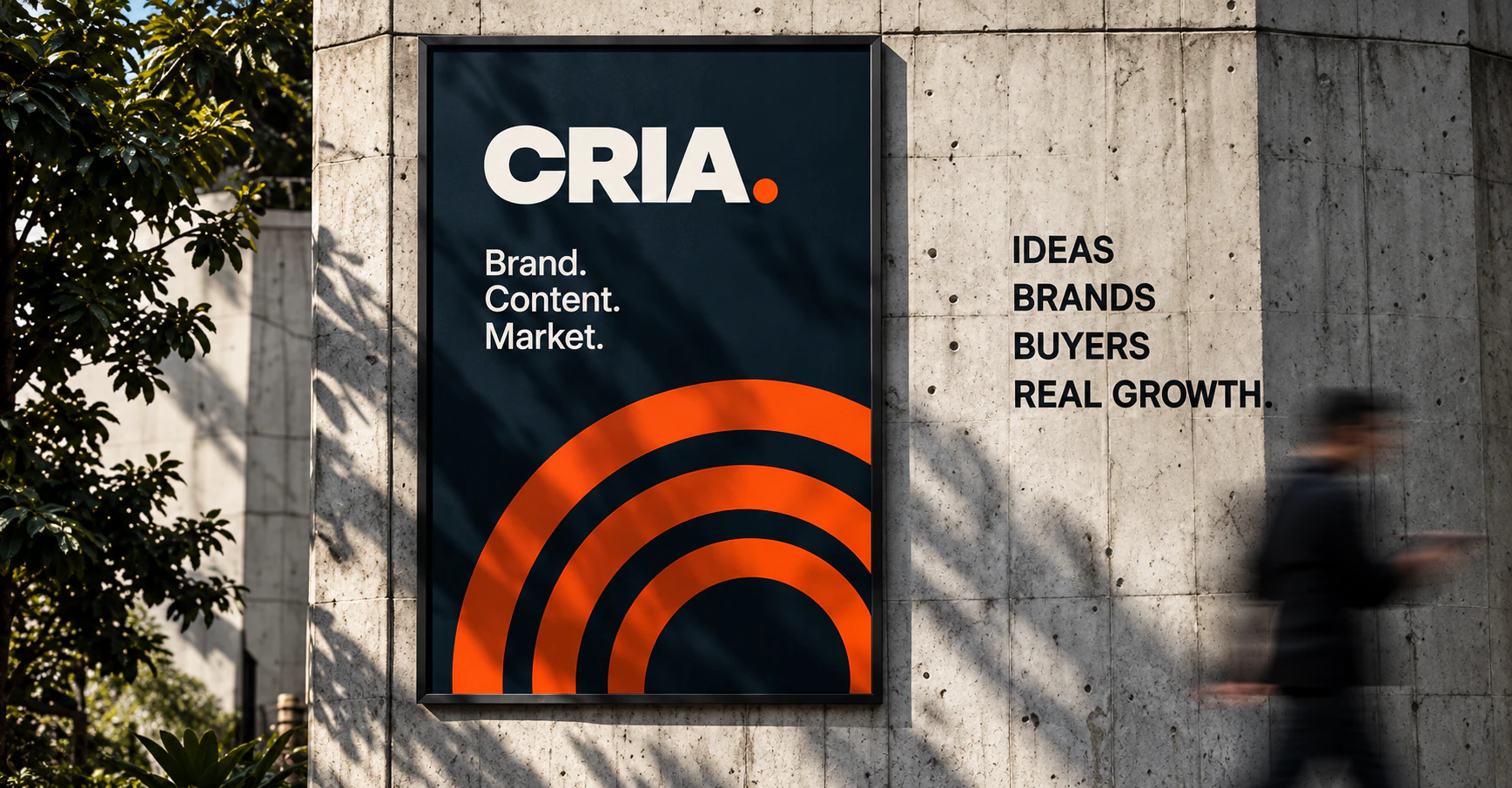A CRIA poster on a concrete wall
