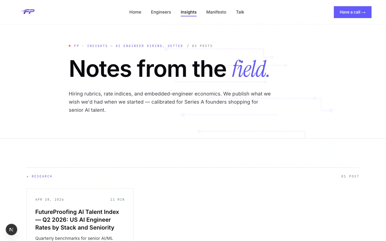 FutureProofing Insights website and editorial typography
